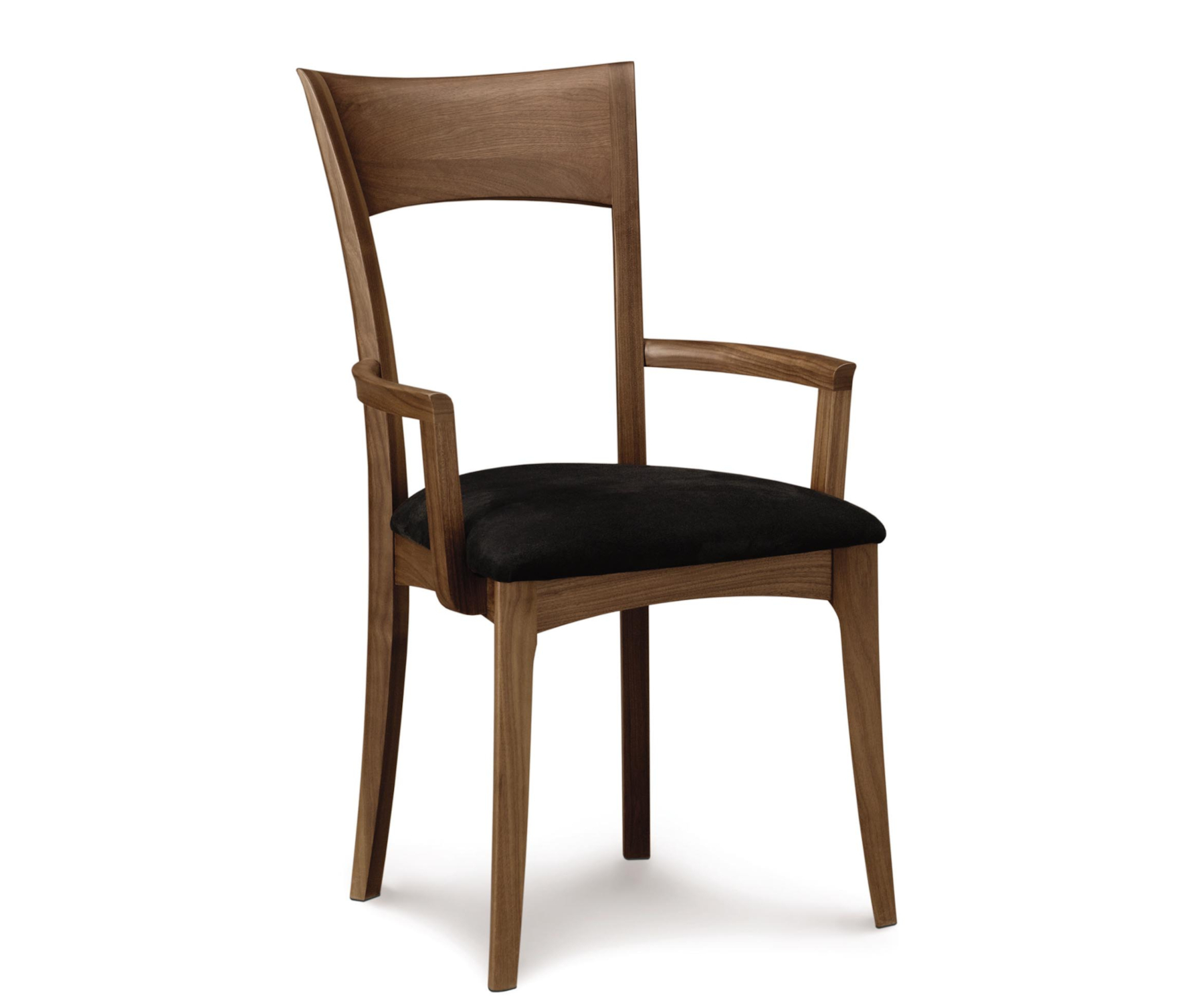 Ingrid Arm Chair in Walnut with Onyx Upholstered Seat