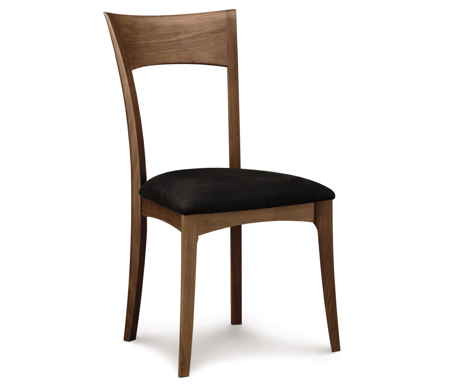 Ingrid Side Chair in Walnut with Onyx Upholstered Seat