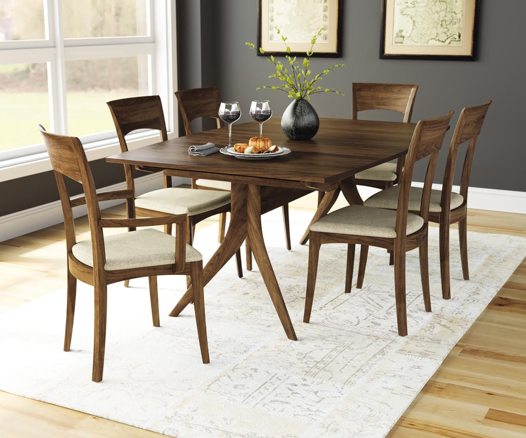Ingrid Upholstered Chairs with Catalina Table