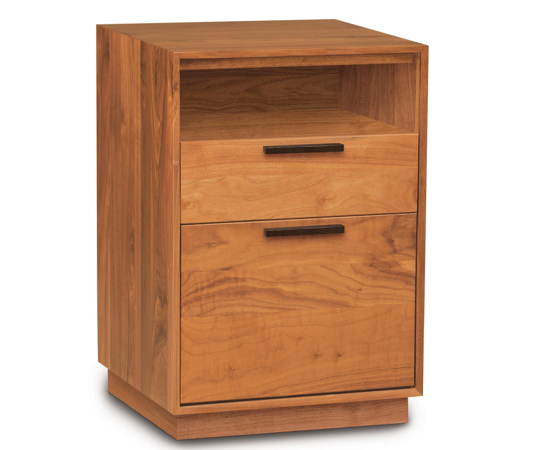Linear Narrow Rolling File with Cubby in Cherry