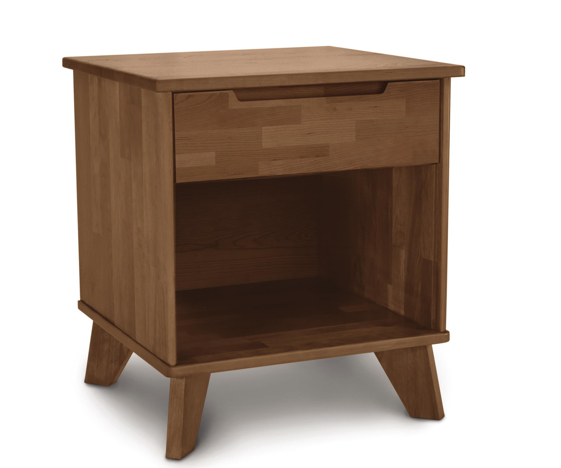 Linn 1-Drawer Nightstand in Saddle Cherry