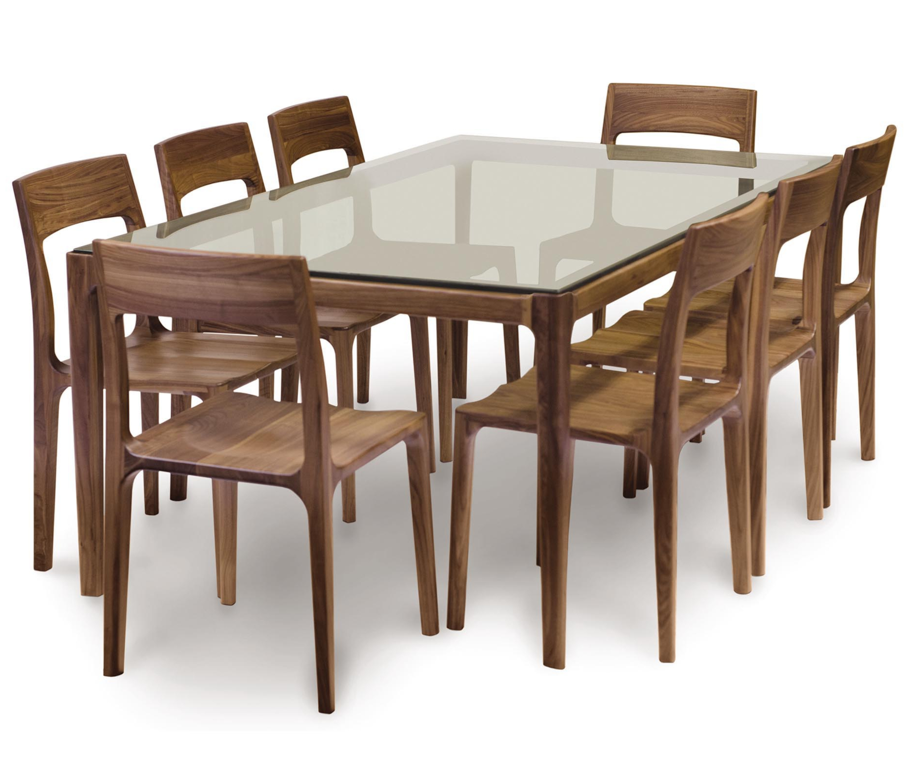 Lisse Glass Table in Walnut
