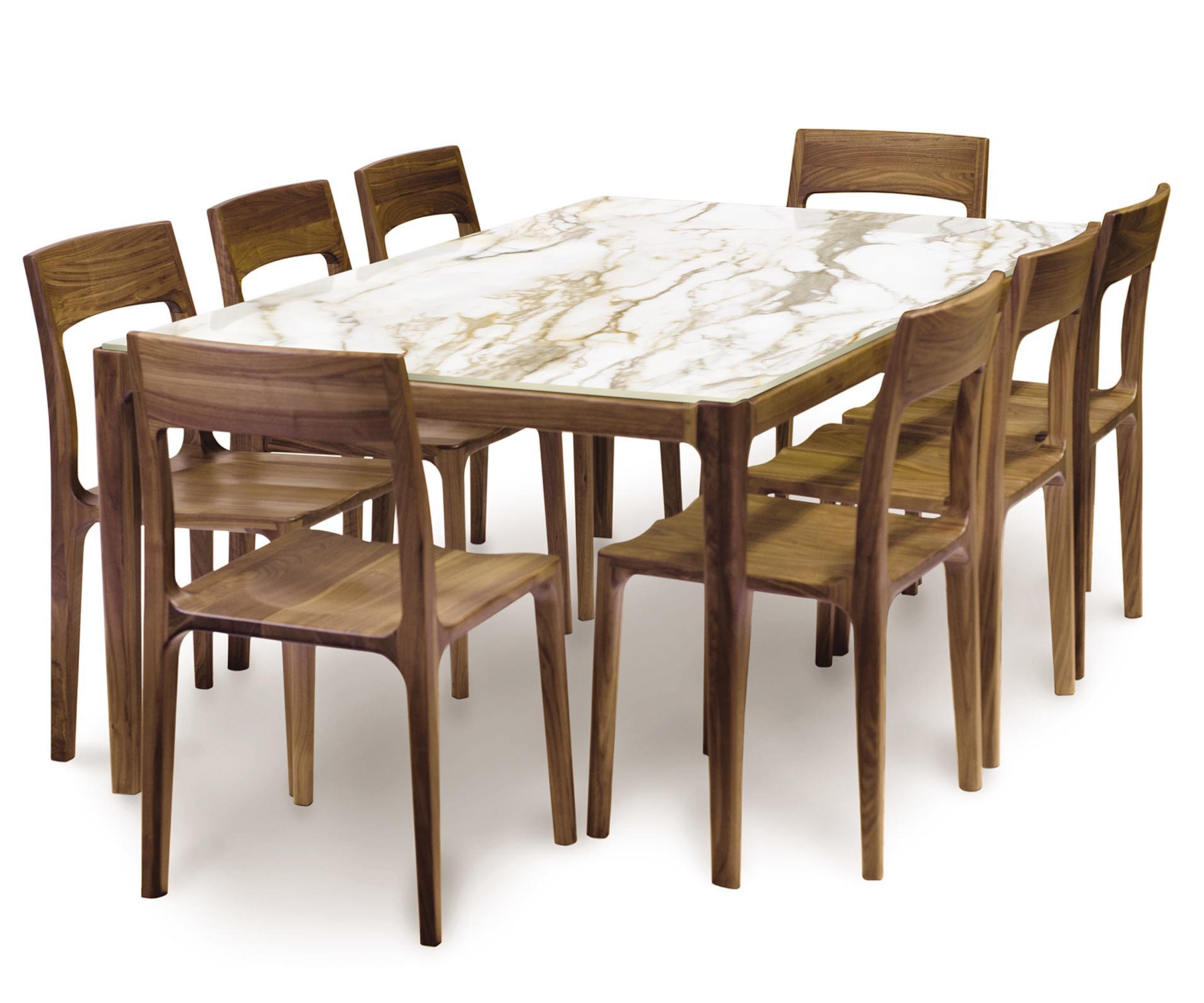 Lisse Walnut Table with Macchia Vecchia Sintered Stone Top