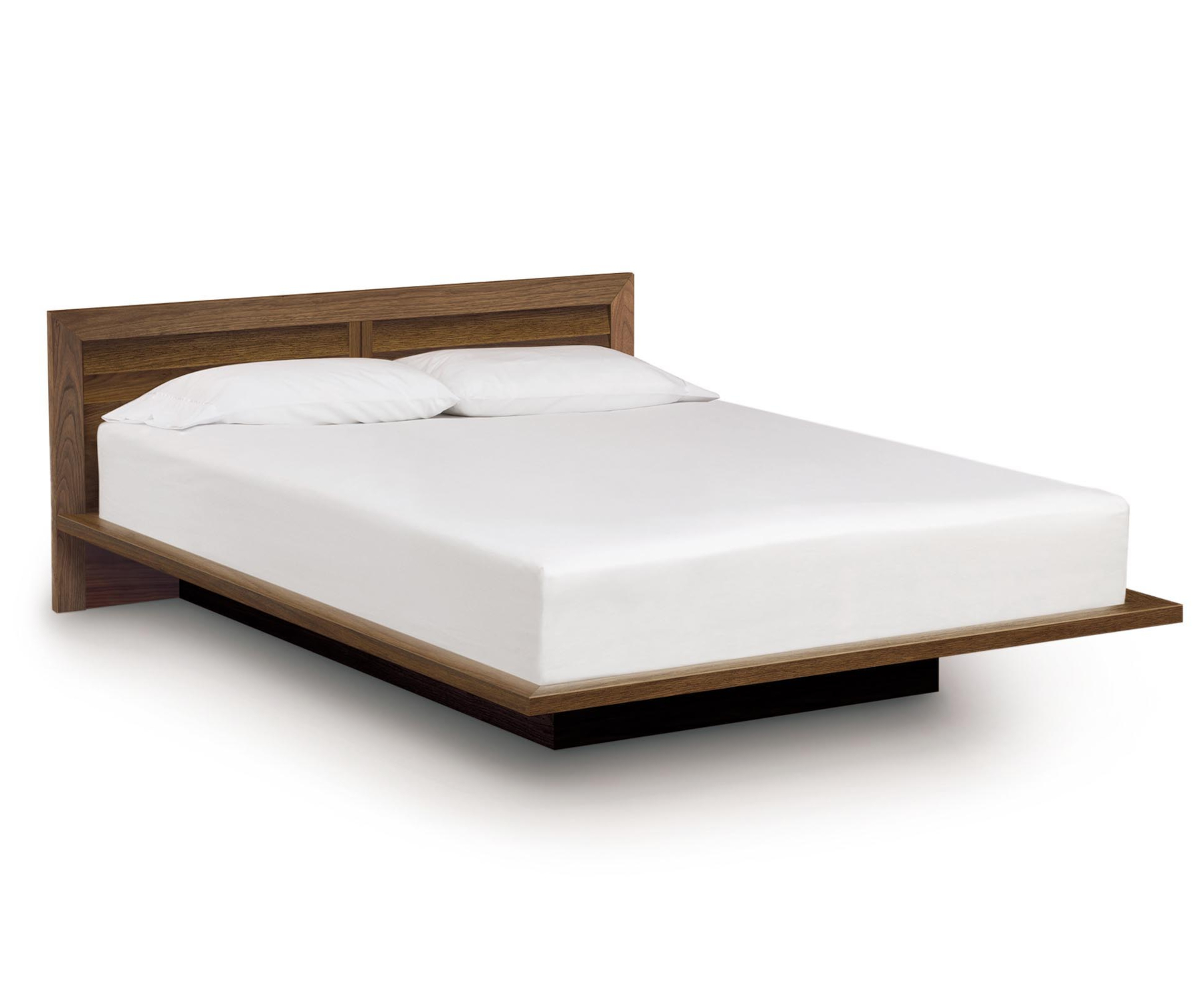 Moduluxe 29"H Plinth Base Bed with Clapboard in Walnut