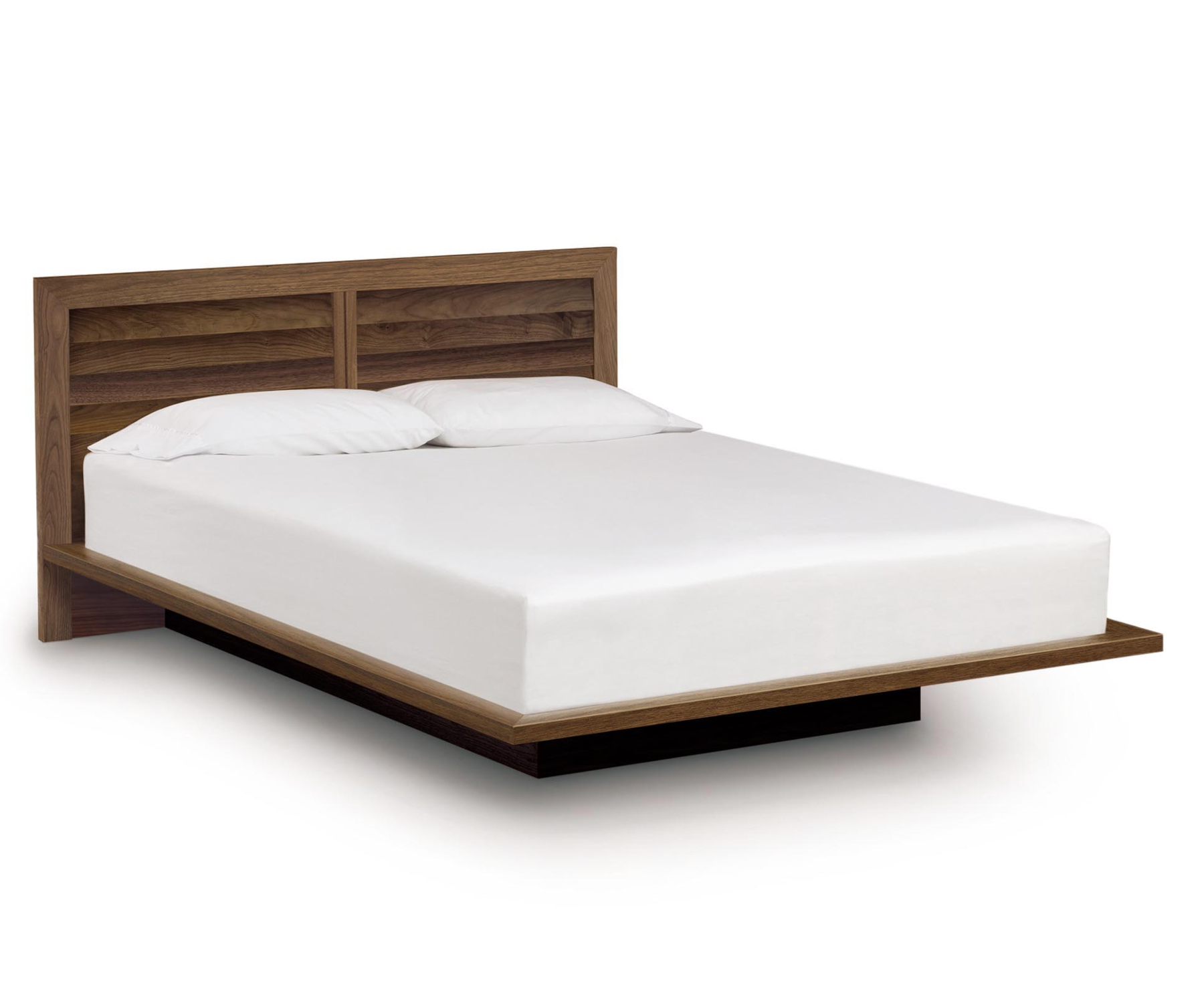 Moduluxe 35"H Plinth Base Bed with Clapboard in Walnut