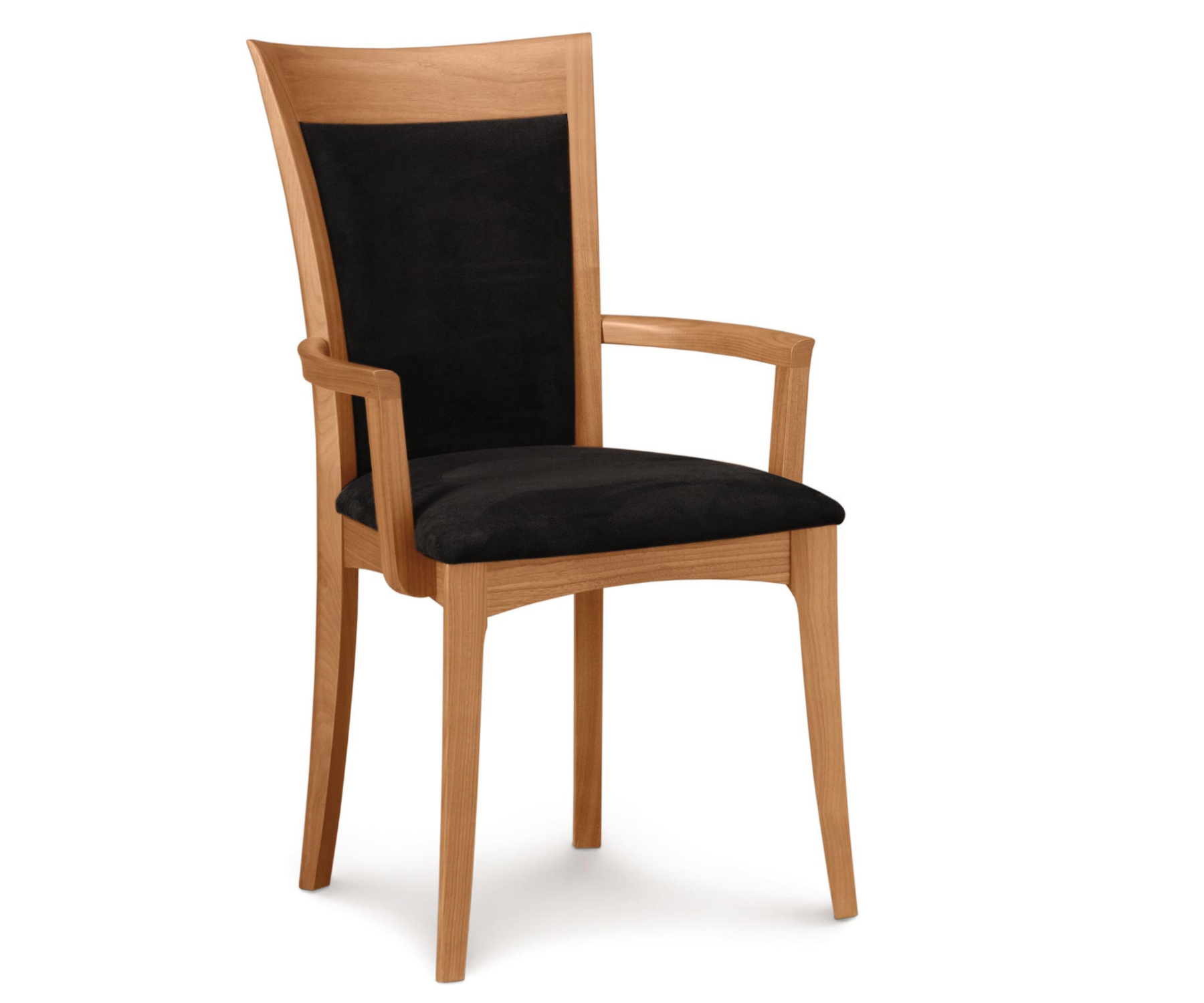 Morgan Arm Chair in Cherry with Onyx Microsuede Upholstery