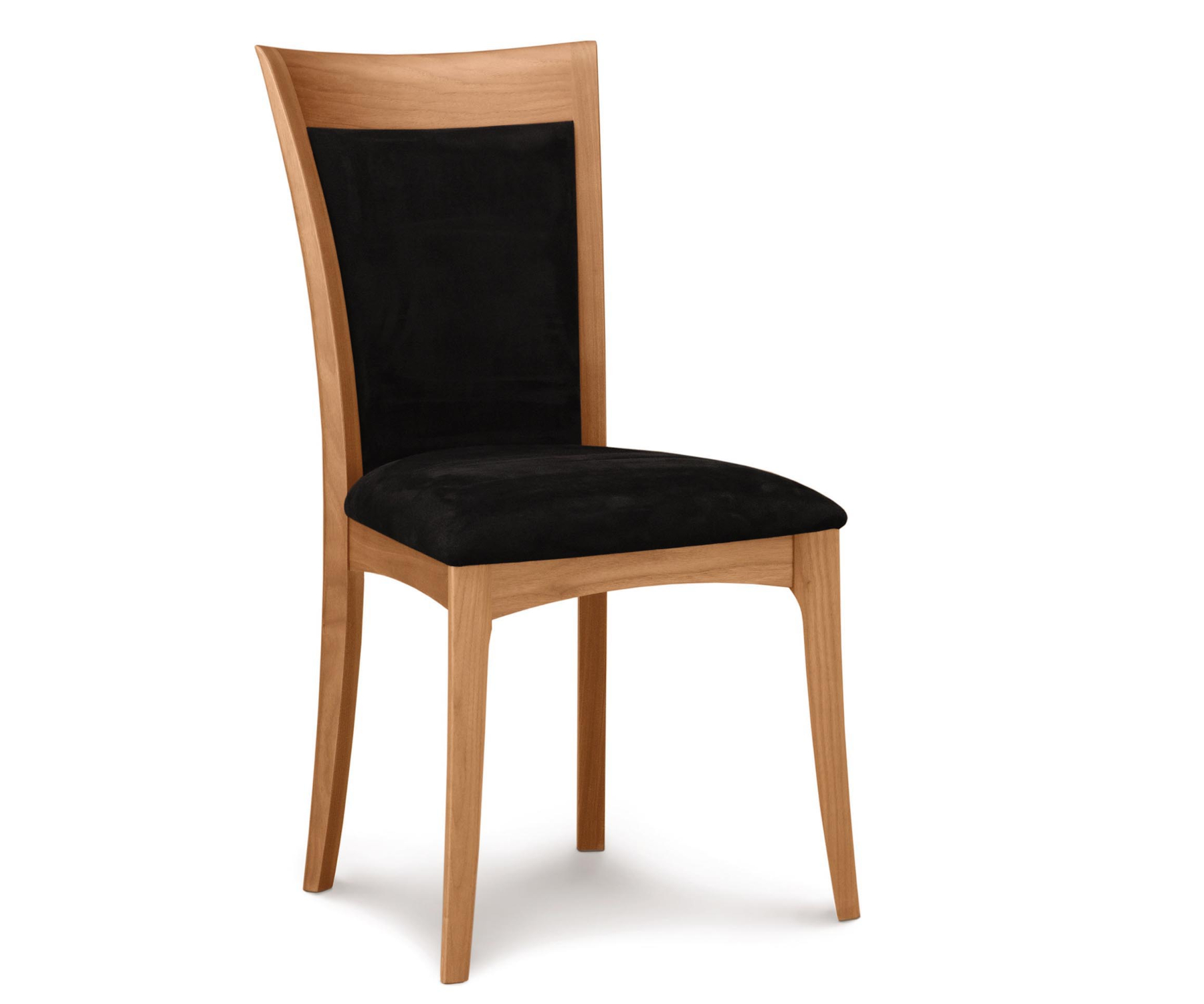 Morgan Side Chair in Cherry with Onyx Microsuede Upholstery