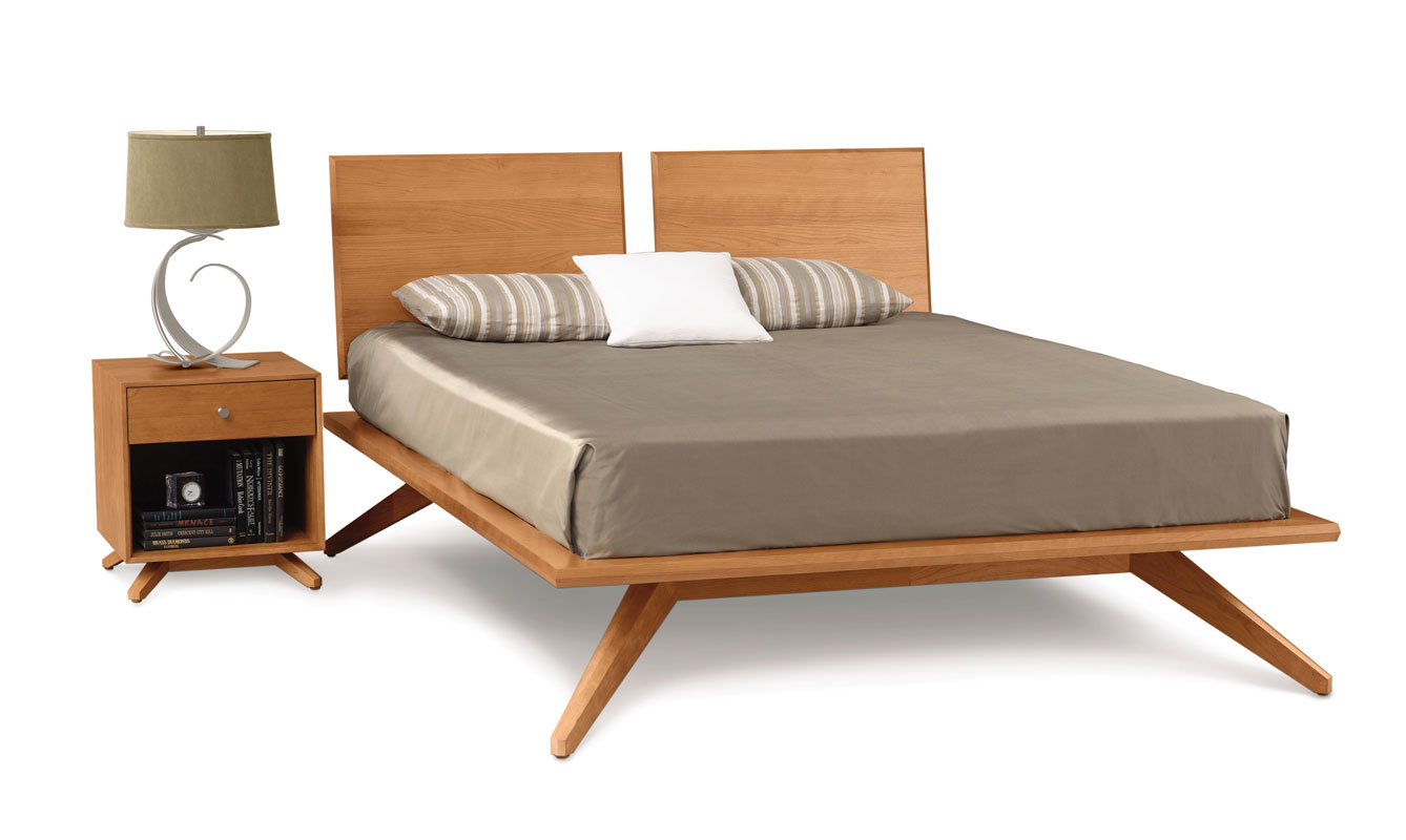 Copeland Astrid Bed with 2 Headboard Panels in Cherry