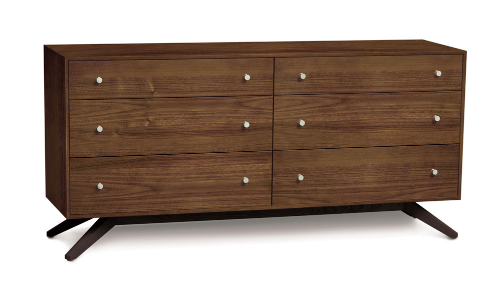 Copeland Astrid 6 Drawer Dresser in Walnut and Dark Chocolate Finish on Solid Maple