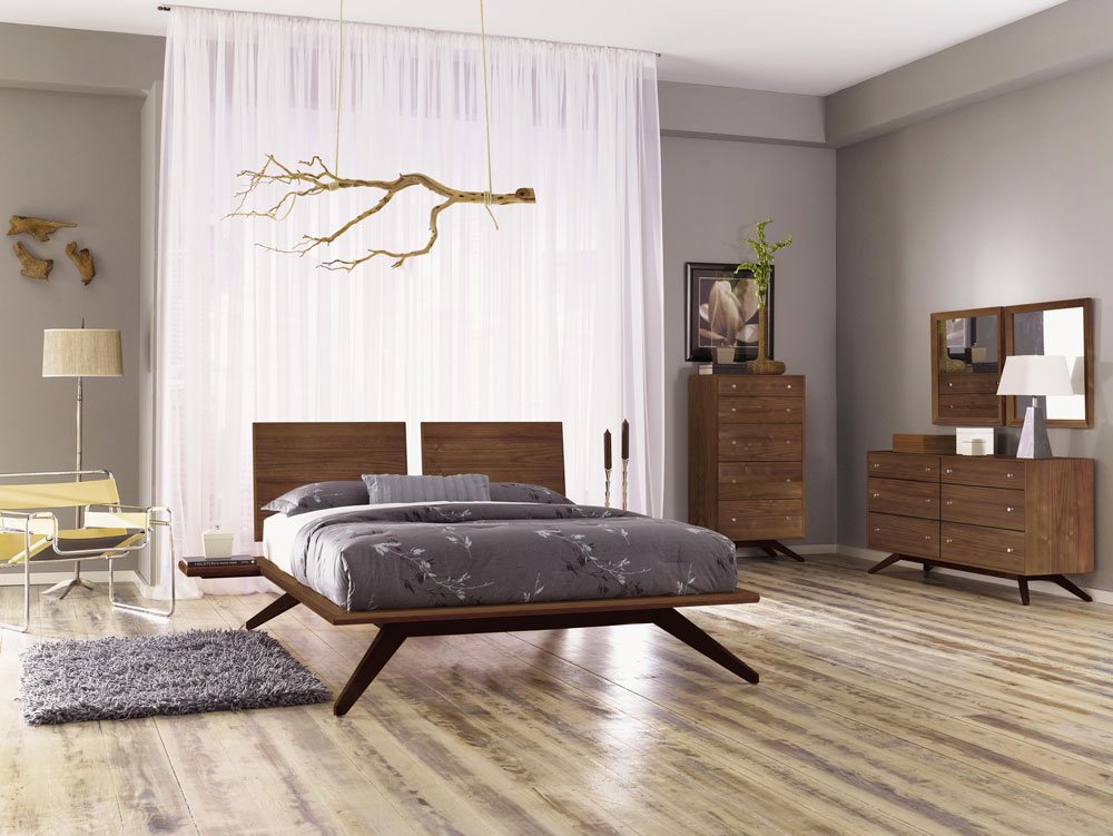 Astrid Bedroom in Walnut  and Dark Chocolate Finish on Solid Maple