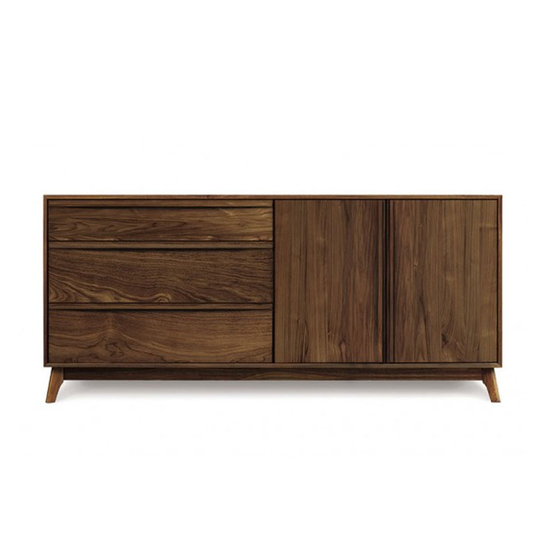 Copeland Catalina Dresser with 3 Drawers on Left, 2 Doors on Right in Walnut