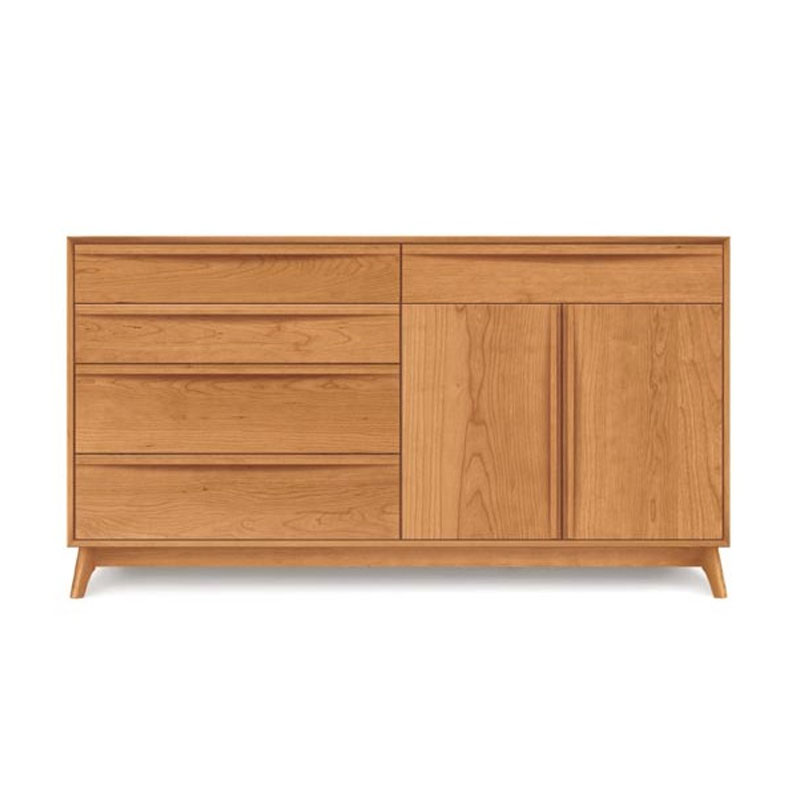 Copeland Catalina Dresser with 4 Drawers on Left, 1 Drawer Over 2 Doors on Right