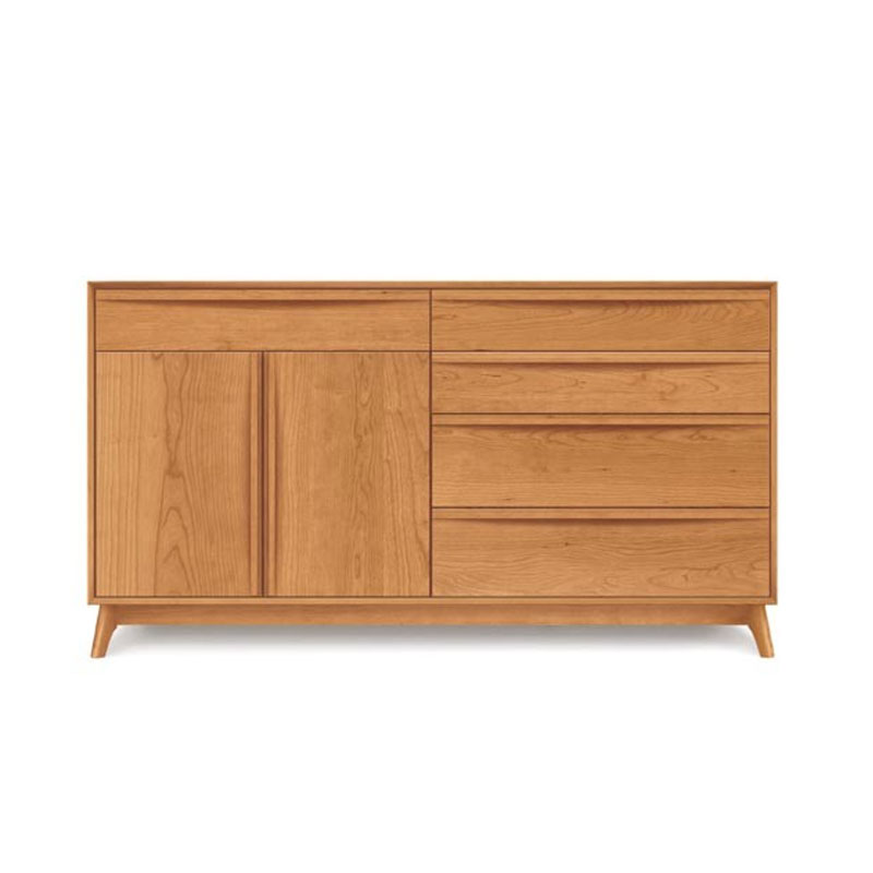 Copeland Catalina 4 Drawers on Right, 1 Drawer Over 2 Doors on Left Dresser in Cherry
