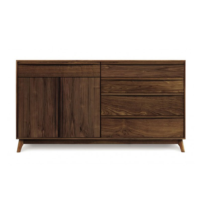 Copeland Catalina 4 Drawers on Right, 1 Drawer Over 2 Doors on Left Dresser in Walnut
