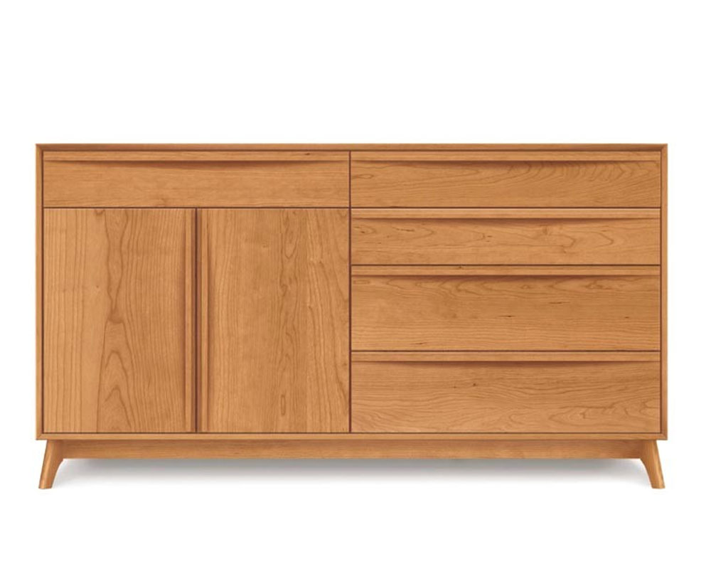 Copeland Catalina 4 Drawers on Right,1 Drawer Over 2 Doors on Left Buffet in Cherry 