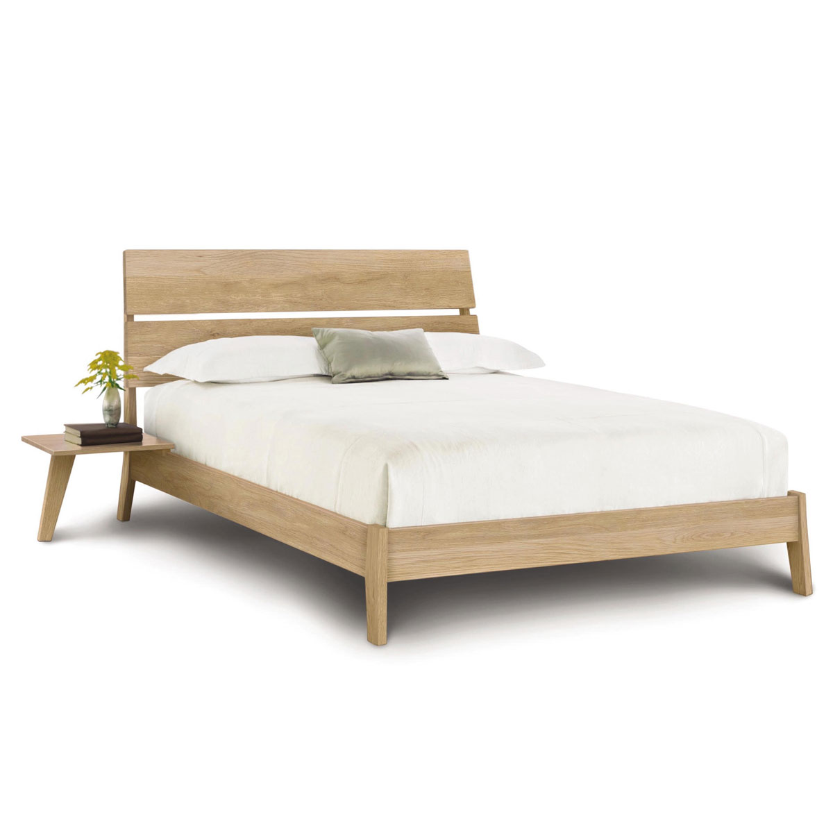Copeland Linn Bed with attached Nightstand in Oak