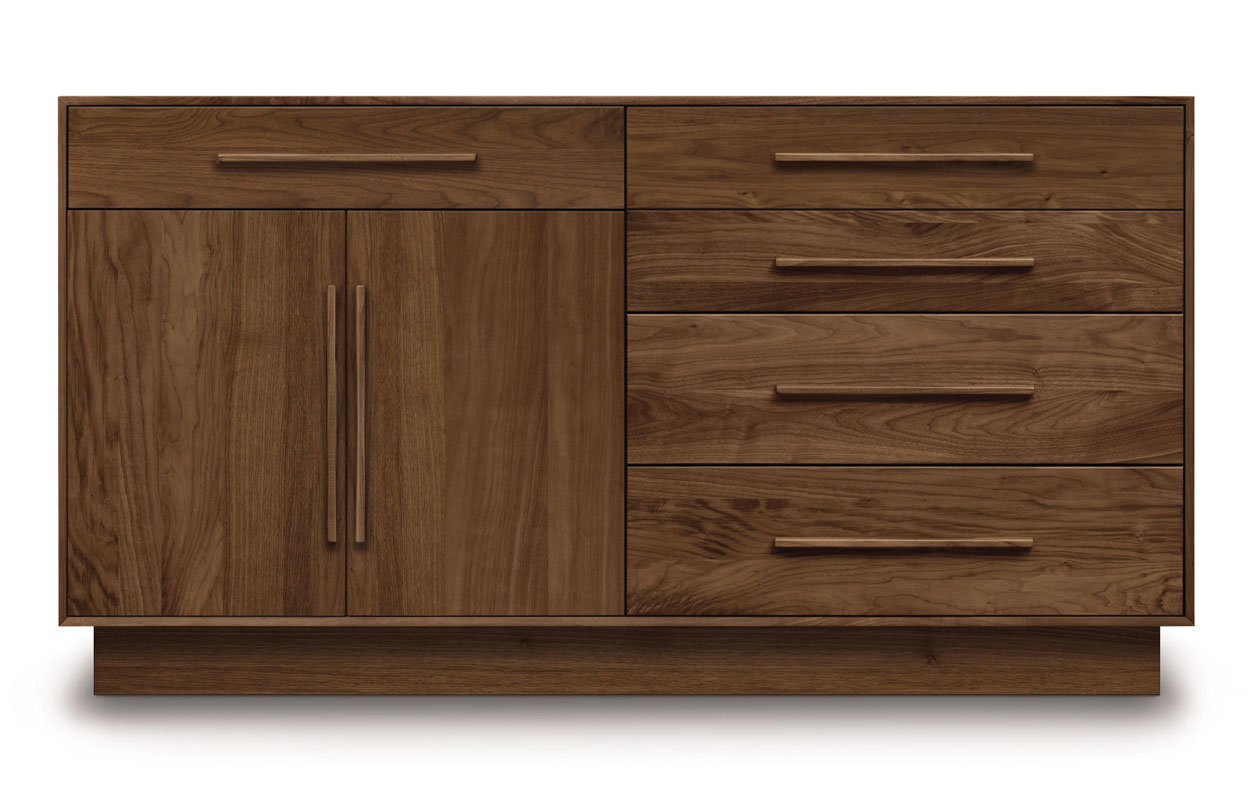 Copeland Moduluxe 35inch Dresser with 4 Drawers on Right, 1 Drawer Over 2 Doors on Left 