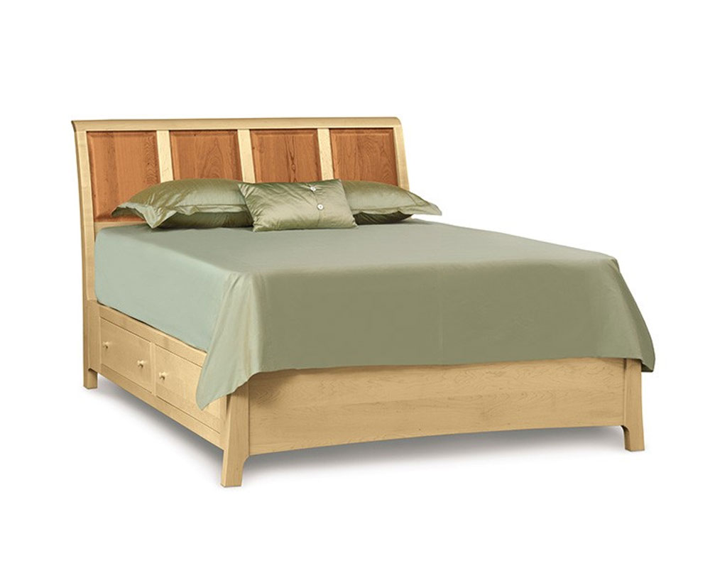 Copeland Sarah Sleigh Bed with Storage in Maple on Cherry