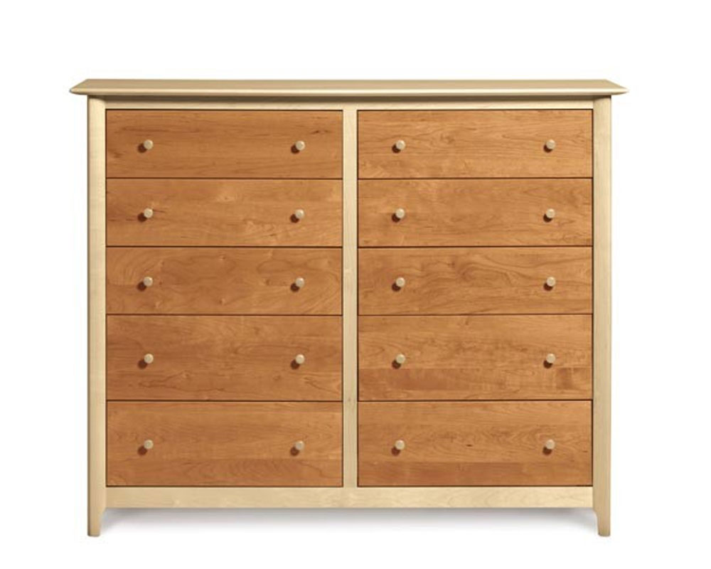 Copeland Sarah 10 Drawer Dresser in Cherry/Maple 