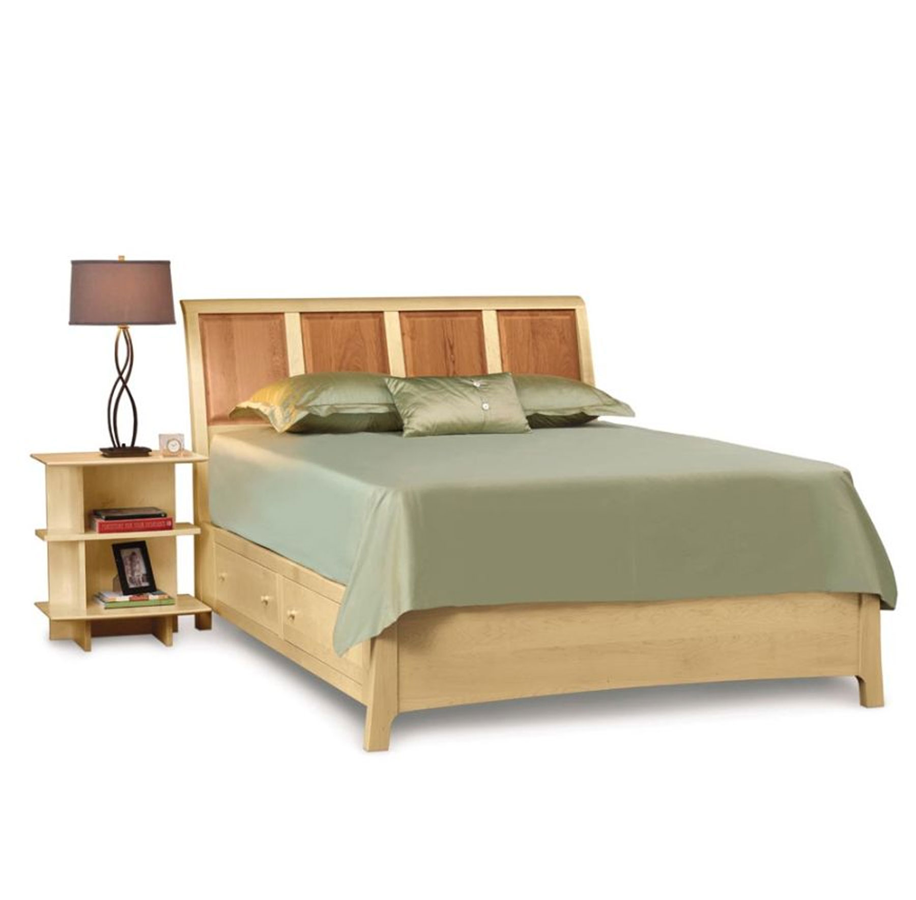 Copeland Sarah Sleigh Bed with Storage in Maple on Cherry