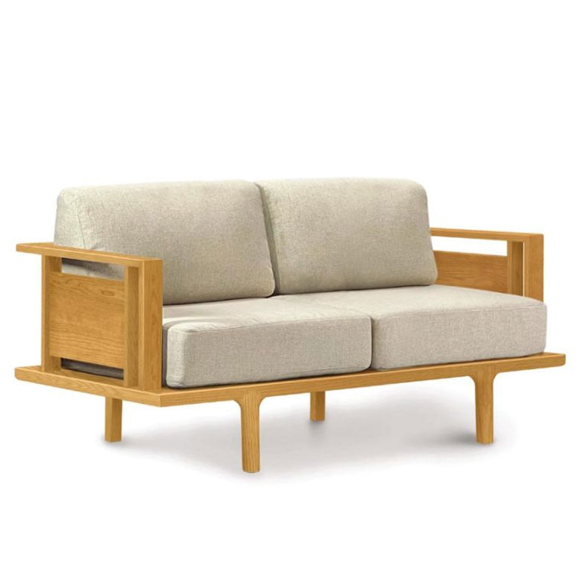 Copeland Sierra Loveseat with Wood Panels in Cherry