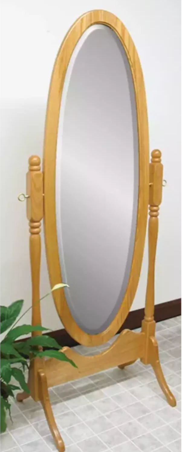 #1001 Antique Oval Cheval Mirror