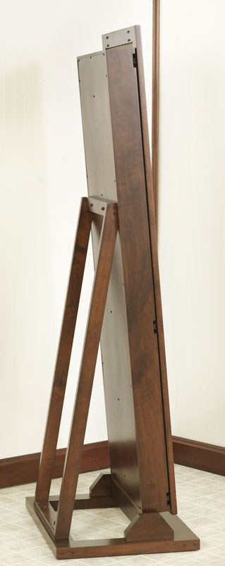 Side View of Shaker Sliding Mirror Jewelry Box Leaner