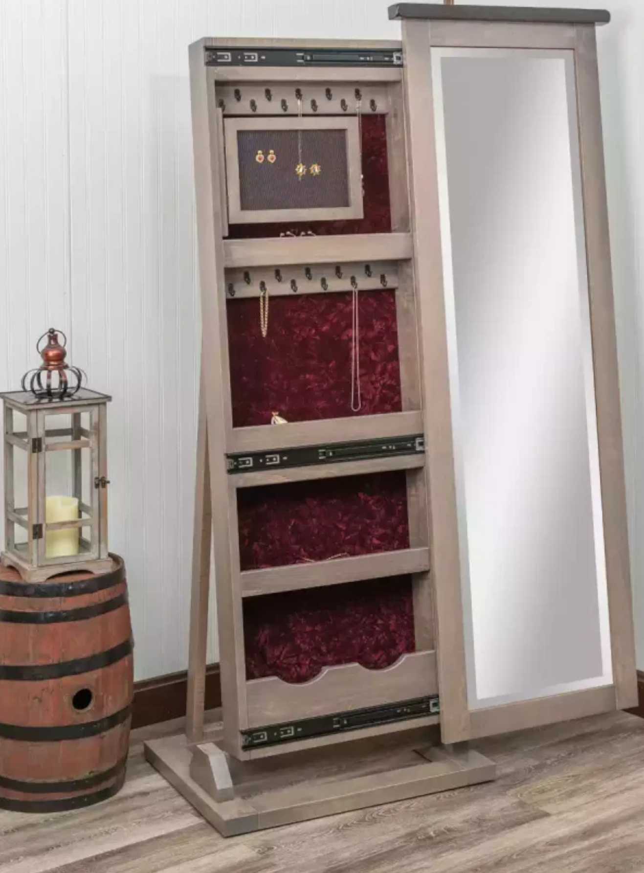 Jewelry Box Leaners with Sliding Mirror