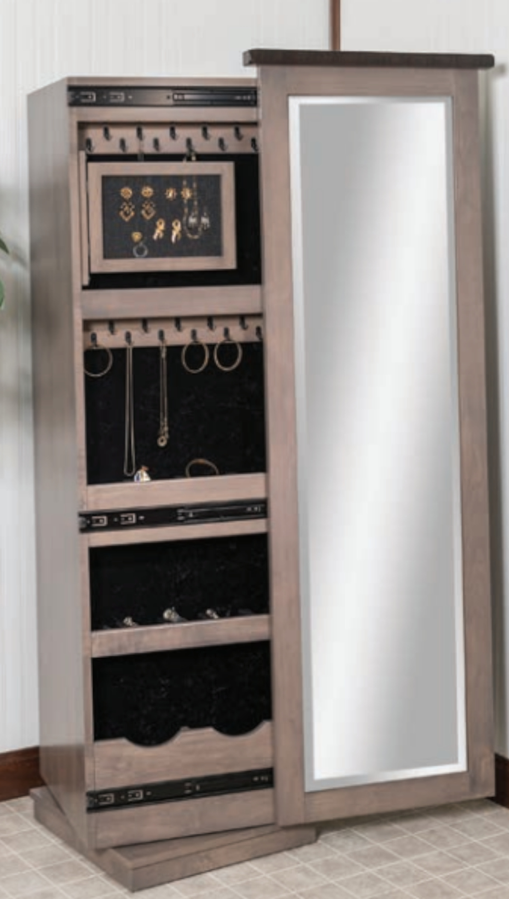 Shaker Rotating Jewelry Armoire/Shoe Tower