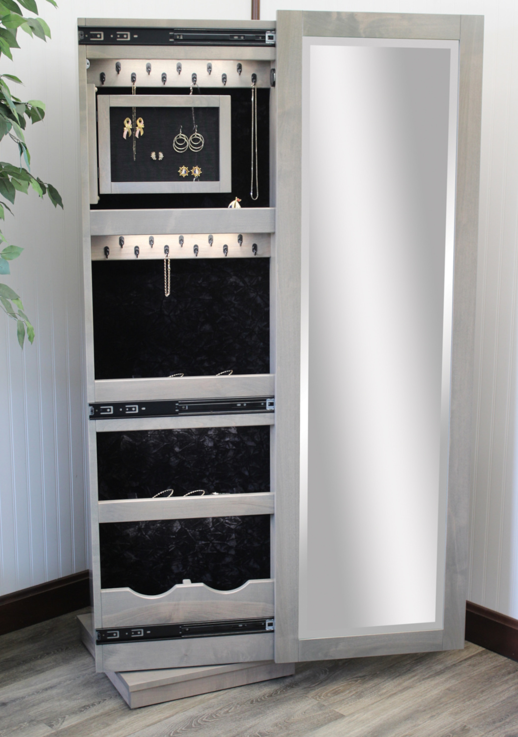 Shaker Rotating Jewelry Armoire/Shoe Tower