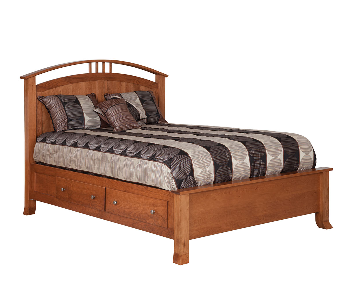 Crescent Panel Bed with Optional Storage Drawers