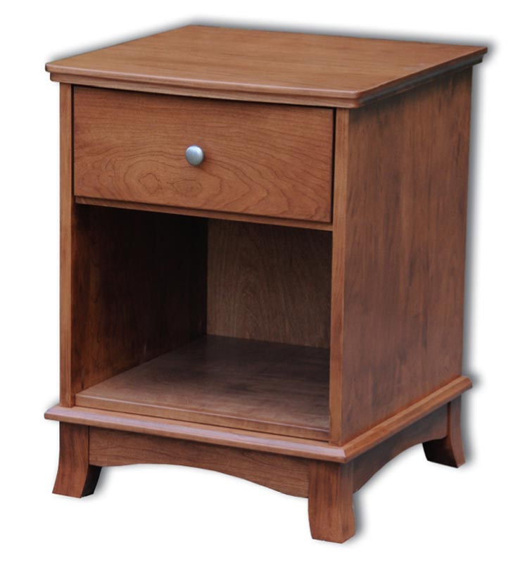 Crescent 1-Drawer Nightstand/Open Bottom