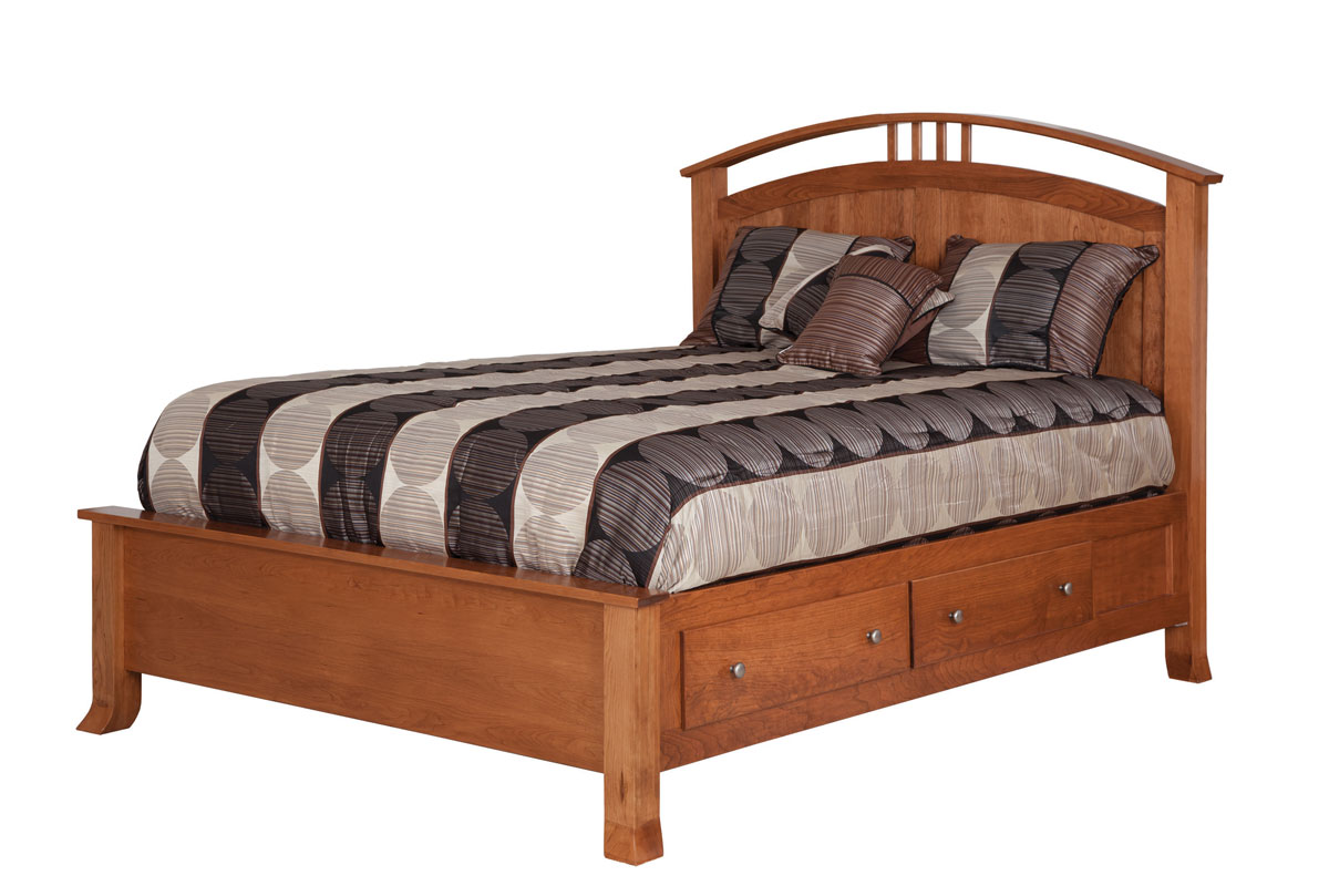 Crescent Panel Bed with Low Footboard