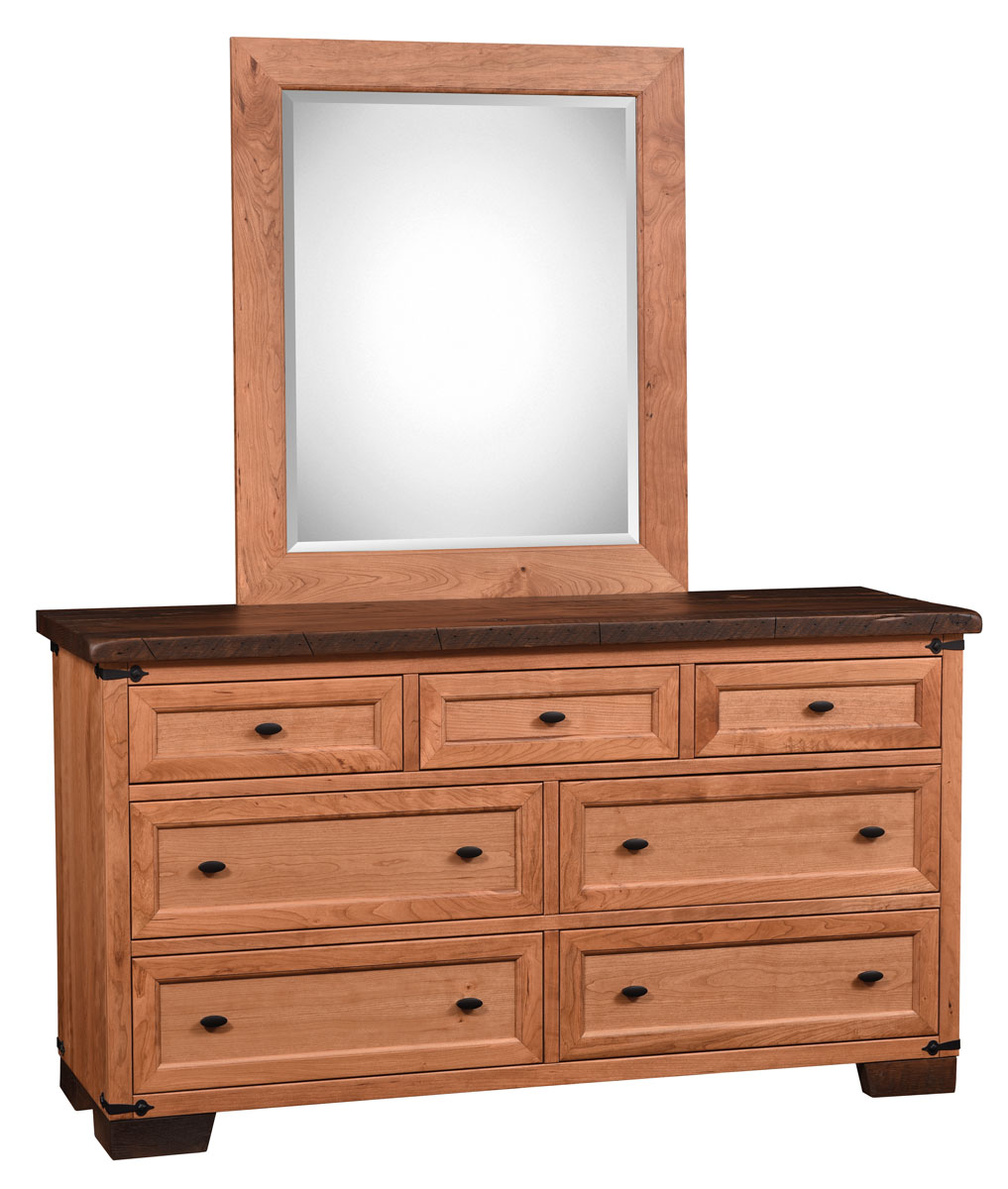 Farmhouse Heritage Double Dresser with Mirror 