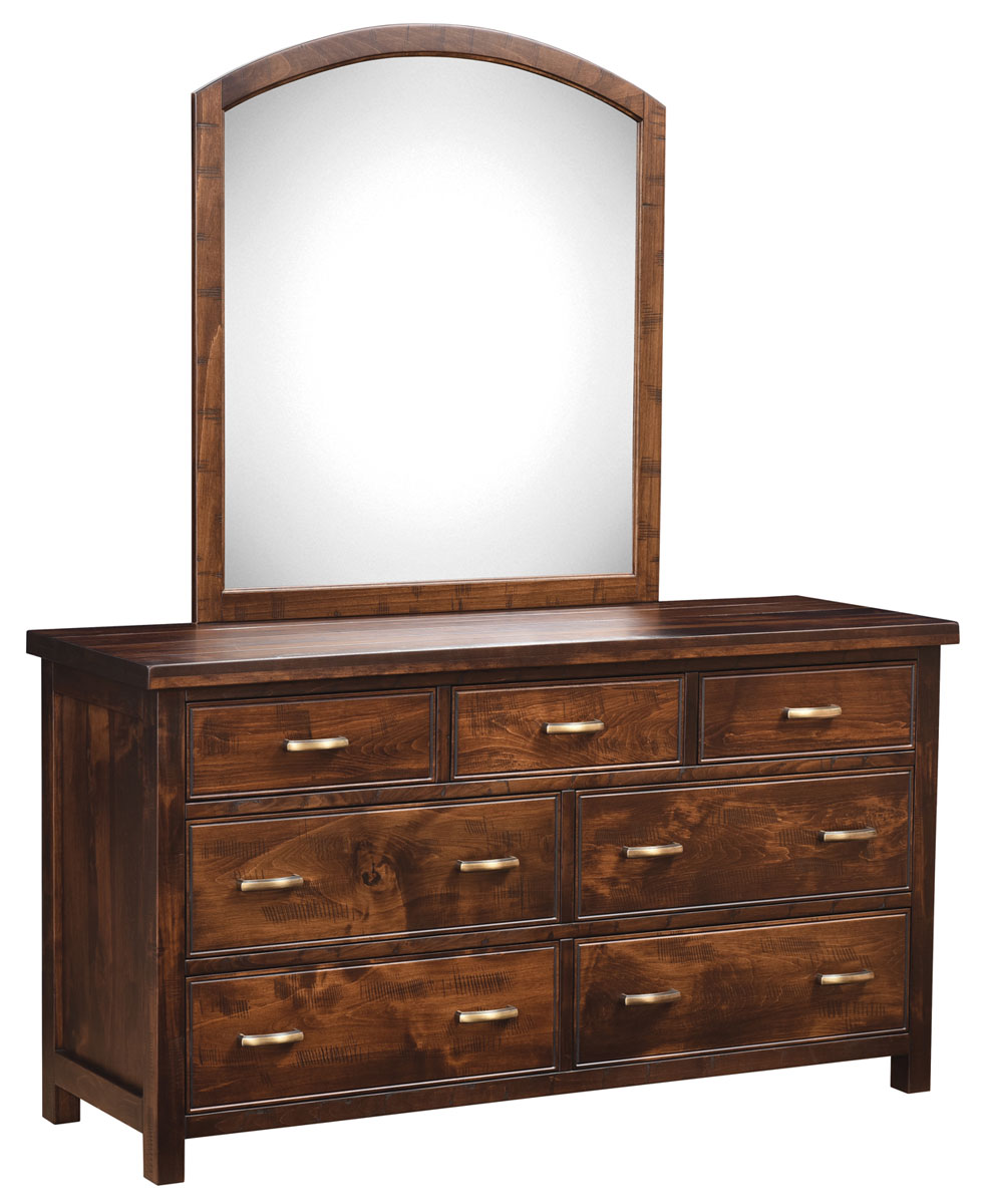Timber Double Dresser with Arch Mirror