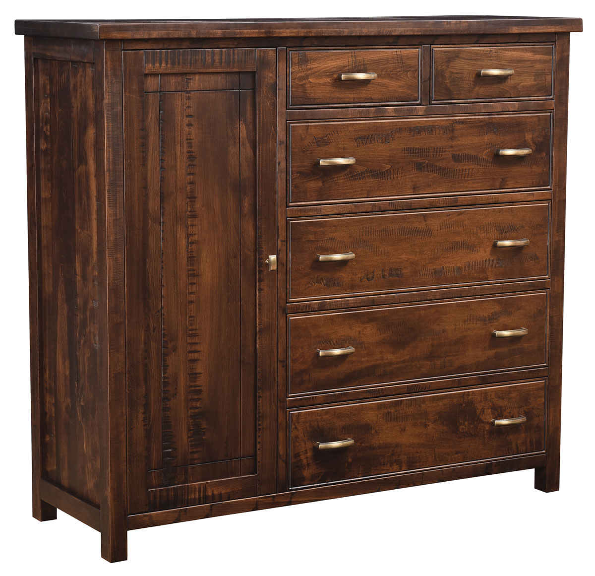 Timber Gentleman's Chest Shown in Rustic Cherry with FC3030 Kona Finish.