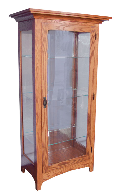 1 Door Mission Curio with Flat Glass