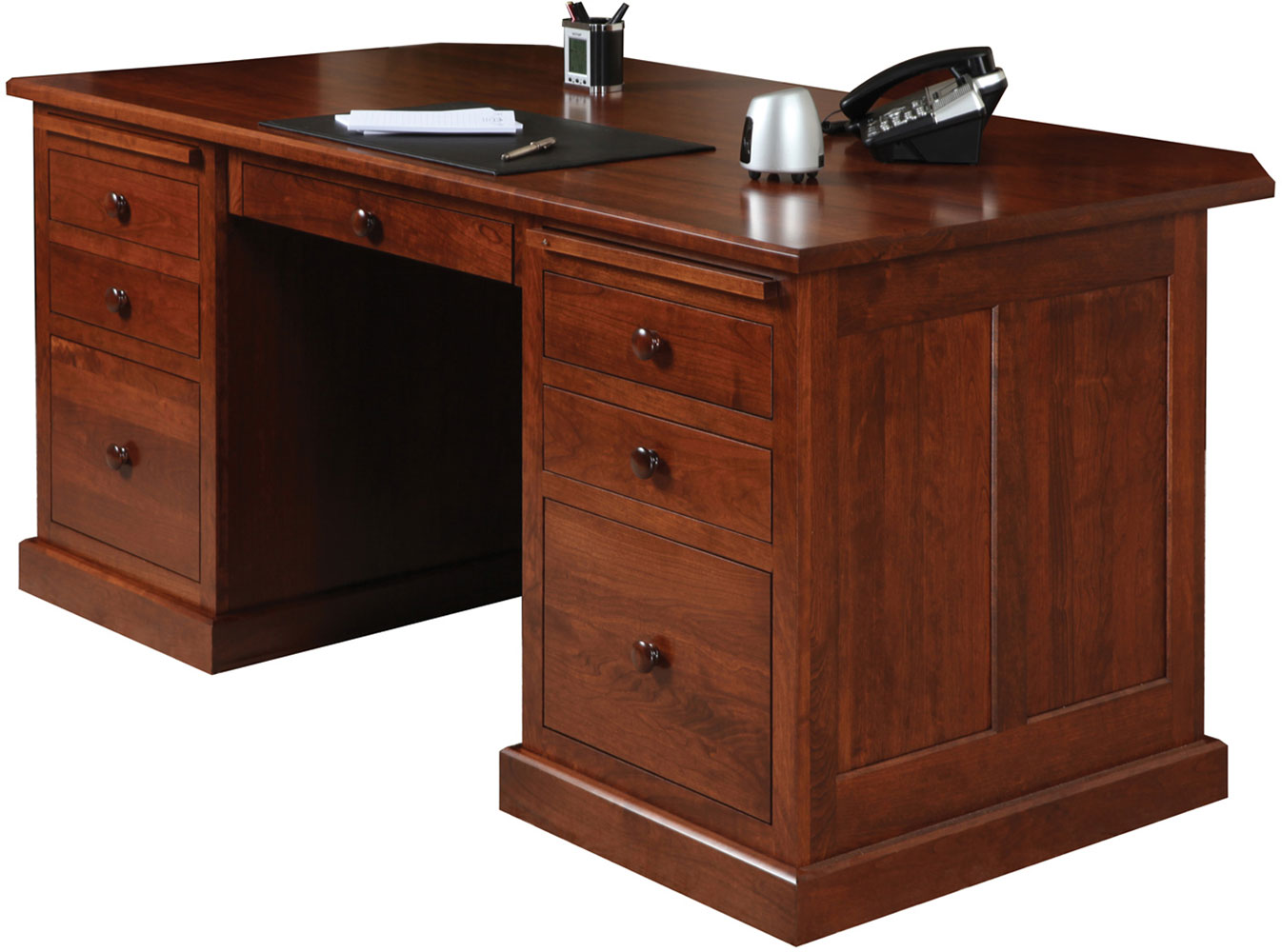 Homestead Series Executive Desk shown in Cherry Wood with OCS Boston Stain.