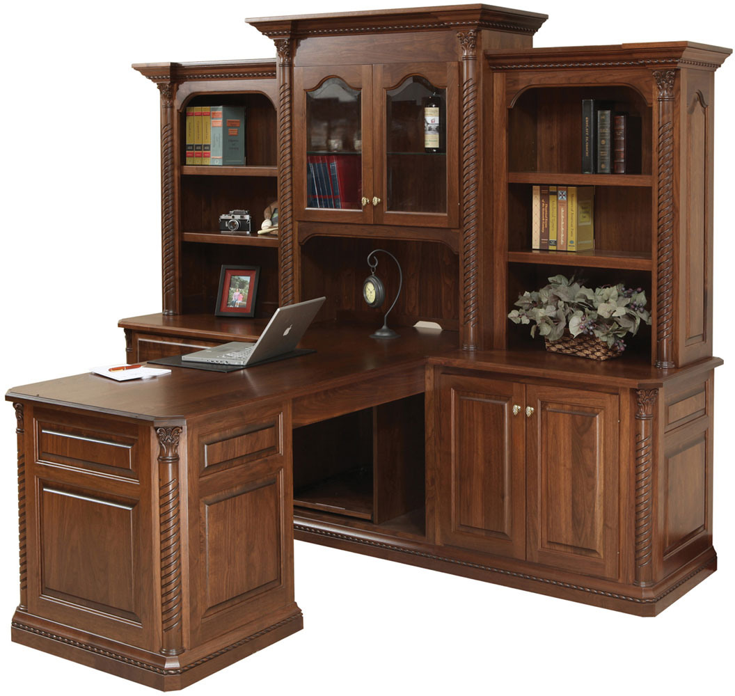 Lexington Series Partner's Desk and Three Piece Hutch