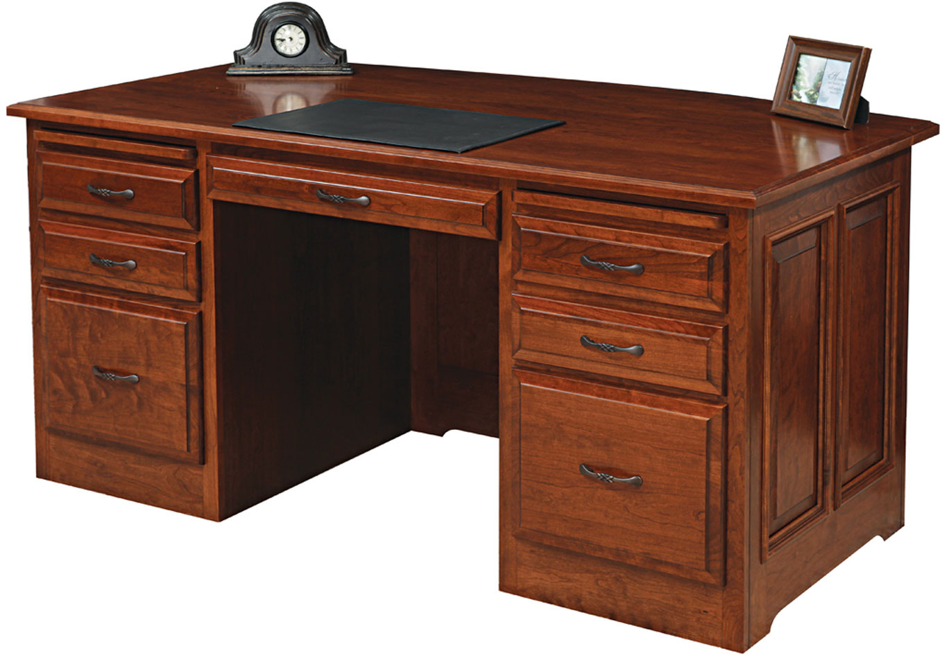 Liberty Series Executive Desk shown in Cherry with OCS Rich Cherry Stain
