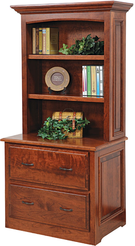 Liberty Series Lateral File and Bookshelf  (sold separately)  shown in Cherry with OCS Acres Stain