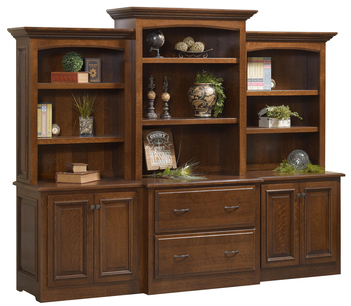 Liberty Series 98 inch Base and Three Piece Hutch (Sold Separately) 