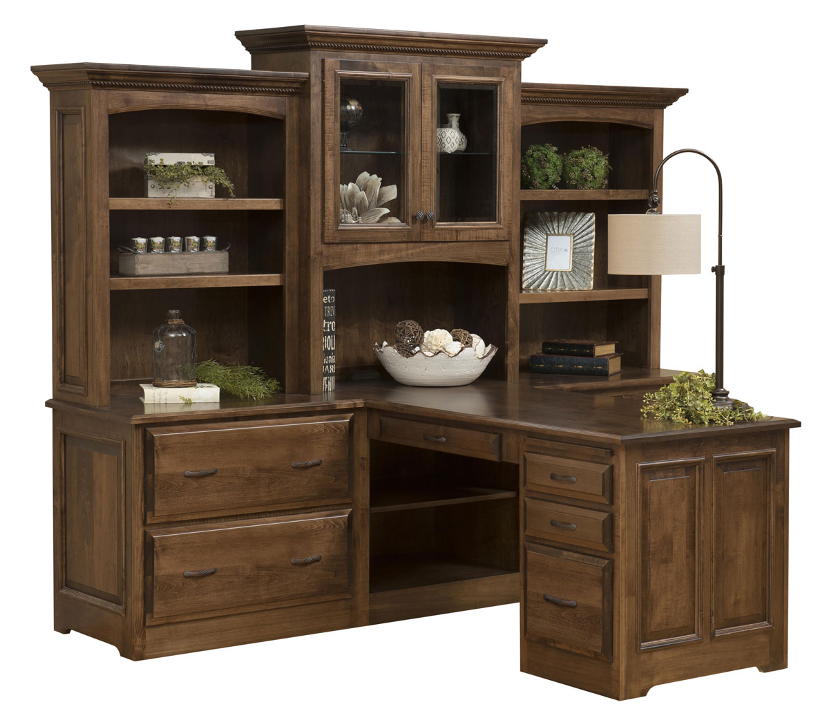 Liberty Series Partner Desk and Three Piece Hutch