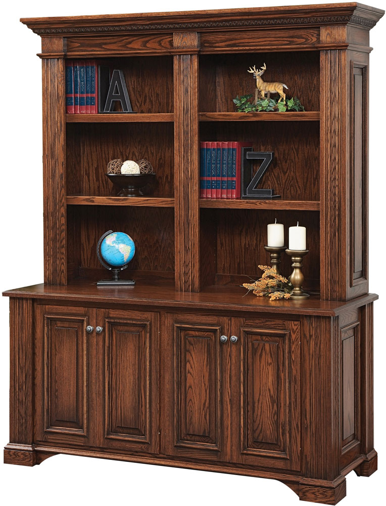 Lincoln Series Double Door Base and Bookshelf Hutch