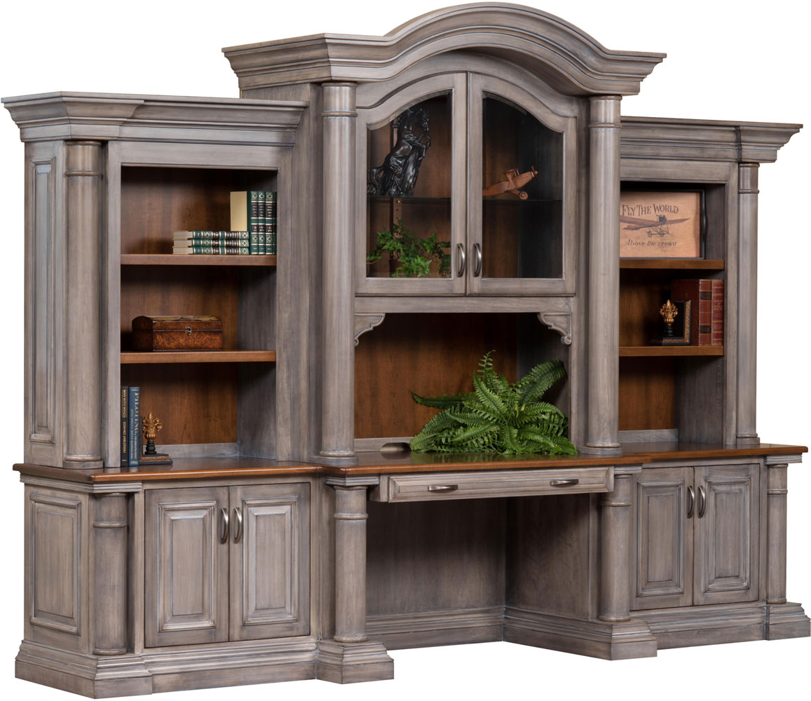 Paris Series 129 inch Base and Three Piece Hutch