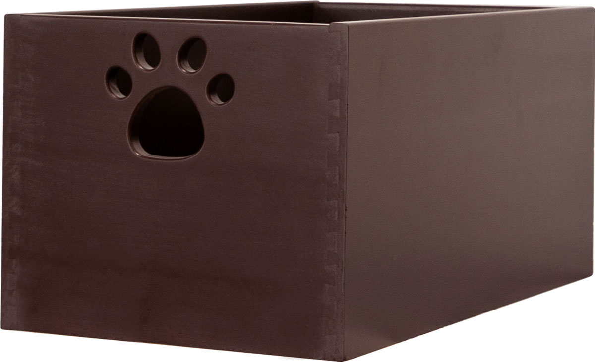 Large Mahogany Pet Toy Box with Paw Print