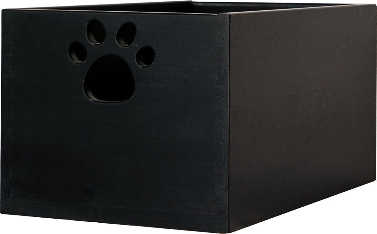 Large Black Pet Toy Box with Paw Print 