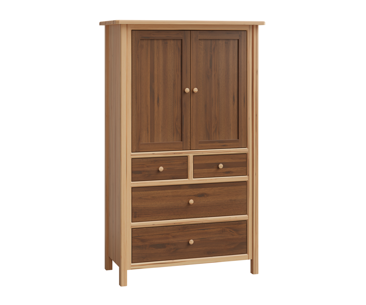 Cornwell Armoire in Wormy Maple and Natural Walnut 