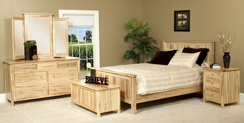 Cornwell Bedroom Suite in Wormy Brown Maple with a Natural Finish