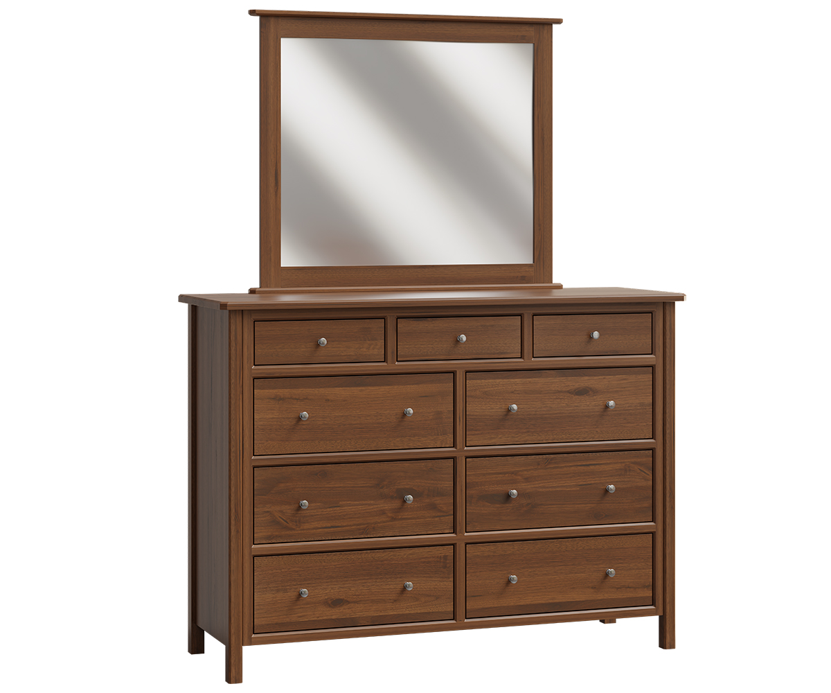 Cornwell High Dresser and Mirror shown in Walnut with Fruitwood Finish (Sold Separately)